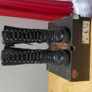 Rare Platform Harley Davidson Lace up boots